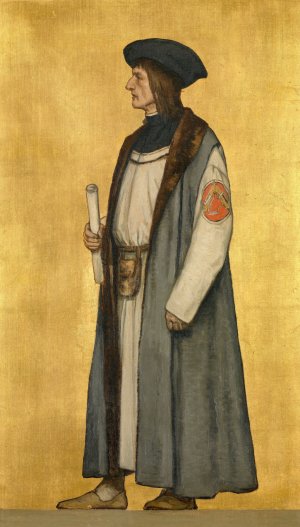 The Architect Jan van Oudenaerde by Albert Frans Lieven De Vriendt Oil Painting