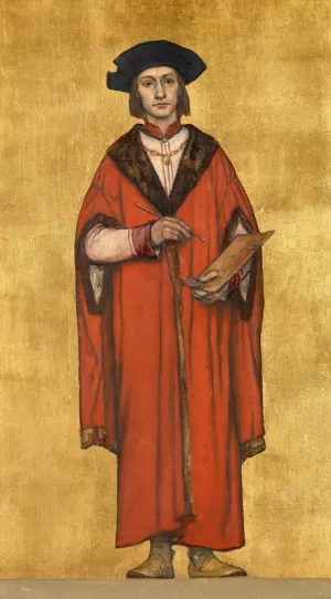 The Painter Jan van Eyck by Albert Frans Lieven De Vriendt Oil Painting
