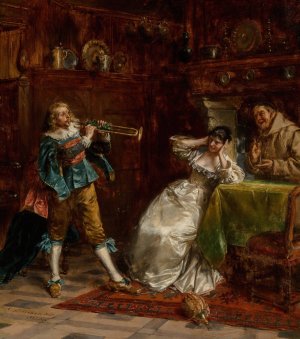 Music to my ears by Albert Friedrich Schroder Oil Painting