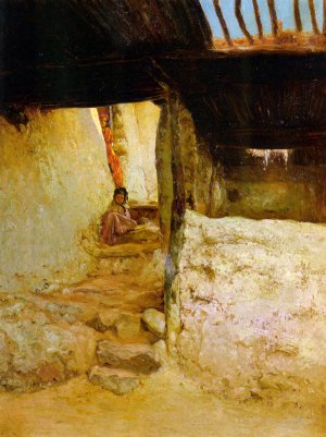Les Petites Filles de Bou Saada Oil painting by Albert Gabriel Rigolot