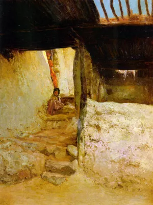 Les Petites Filles de Bou Saada by Albert Gabriel Rigolot Oil Painting