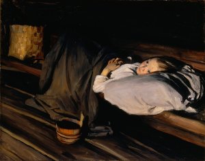 Orphan by Albert Gebhard Oil Painting
