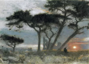 A Days End by Albert Goodwin Oil Painting