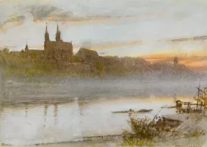Basle by Albert Goodwin Oil Painting