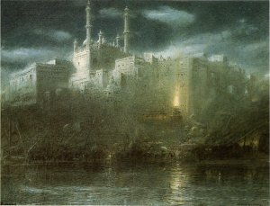 Benares by Albert Goodwin Oil Painting