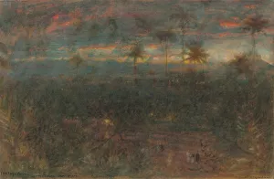 Cabbage palms, Demerara, Guyana by Albert Goodwin Oil Painting
