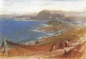 Cleaning Nets by Albert Goodwin Oil Painting