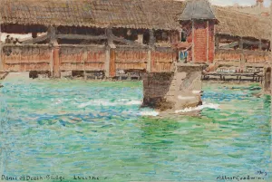 Dance Of Death Bridge, Lucerne by Albert Goodwin Oil Painting