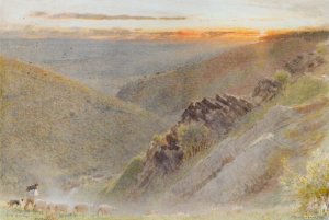 Dartmoor, Gorge of The Teign by Albert Goodwin Oil Painting