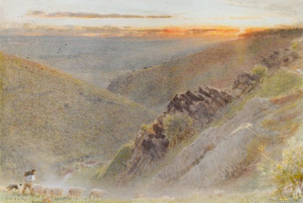 Main Product Photo of Dartmoor, Gorge of The Teign Painting by Albert Goodwin