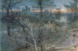 Durham by Albert Goodwin - Oil Painting Reproduction