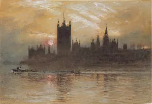 In the Smoke of His Burning painting by Albert Goodwin