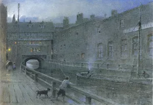 Lincoln Canal by Albert Goodwin Oil Painting
