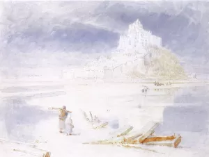 Mont St Michel Oil painting by Albert Goodwin
