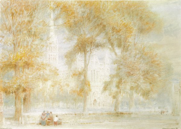 Main Product Photo of Salisbury Close Painting by Albert Goodwin