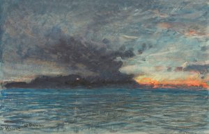 St Vincent at dawn by Albert Goodwin Oil Painting