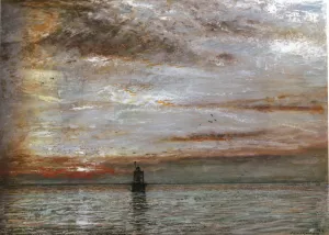 Sunset , the Lions Mouth, Surnam Dutch Guiana by Albert Goodwin - Oil Painting Reproduction