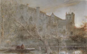 The Abby Church, Christchurch by Albert Goodwin - Oil Painting Reproduction