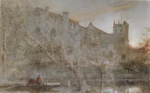 The Abby Church, Christchurch by Albert Goodwin Oil Painting