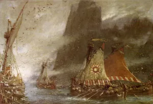The Sea Raiders by Albert Goodwin Oil Painting