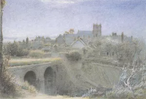 The Village of Corfe by Albert Goodwin Oil Painting