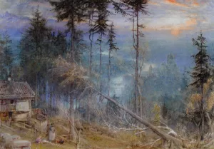 Thun by Albert Goodwin Oil Painting