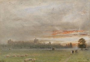 Windsor castle by Albert Goodwin Oil Painting