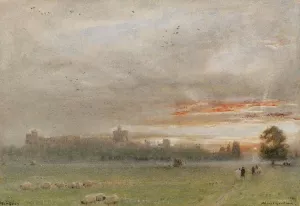 Windsor castle by Albert Goodwin Oil Painting