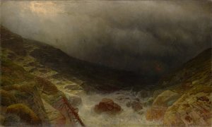 Tempest in Sefinen Valley near Lauterbrunnen by Albert Gos Oil Painting