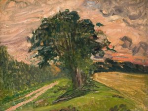 Aftenlandskab. Tisvilde by Albert Gottschalk Oil Painting
