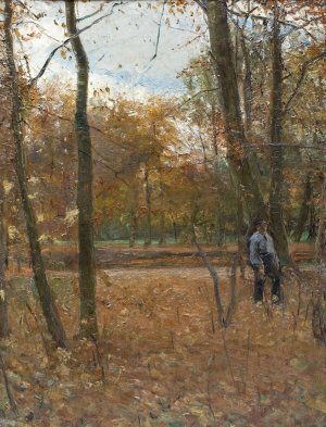 Efterar i Sondermarken by Albert Gottschalk Oil Painting