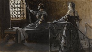 Ethel et la femme voilee by Albert Guillaume Demarest Oil Painting