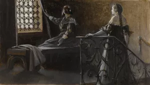 Ethel et la femme voilee by Albert Guillaume Demarest Oil Painting