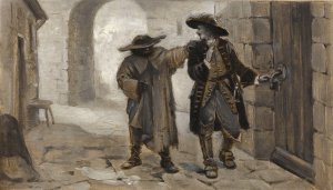 Han d'Islande abordant le baron WOthaun by Albert Guillaume Demarest Oil Painting