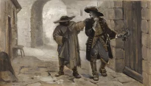 Han d'Islande abordant le baron WOthaun by Albert Guillaume Demarest Oil Painting