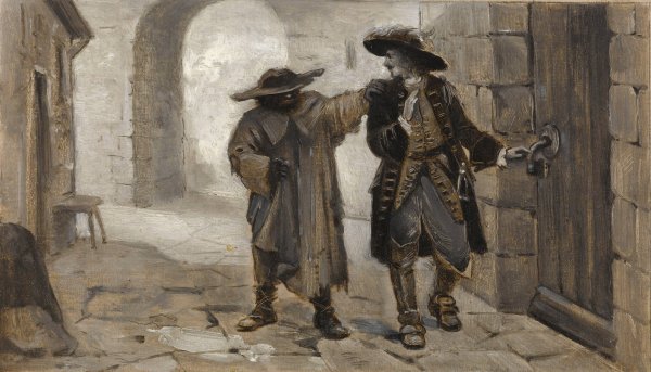 Han d'Islande abordant le baron WOthaun  by Albert Guillaume Demarest - Hand-Painted Oil Painting Reproduction