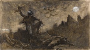 Han d'Islande buvant le sang de ses victimes by Albert Guillaume Demarest Oil Painting