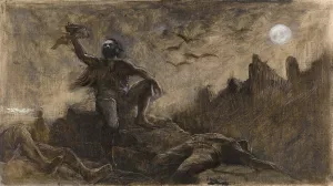 Han d'Islande buvant le sang de ses victimes by Albert Guillaume Demarest Oil Painting