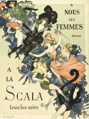 A Nous Les Femmes Revue A La Scala Tous Les Soirs by Albert Guillaume Oil Painting