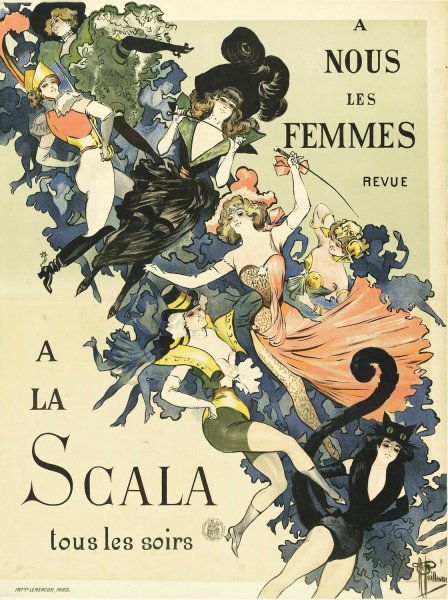 Main Product Photo of A Nous Les Femmes Revue A La  Scala Tous Les Soirs  Painting by Albert Guillaume