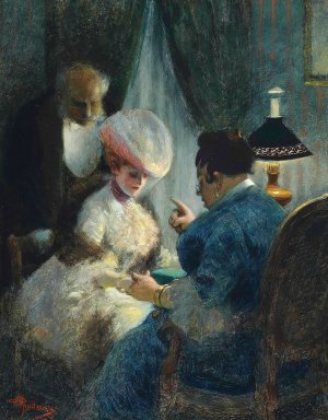 A visit to the fortune teller by Albert Guillaume Oil Painting