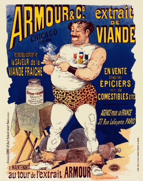 Main Product Photo of Extrait De Viande Armour  Painting by Albert Guillaume