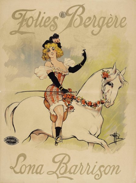 Main Product Photo of Folies-Bergere Lona Barrison  Painting by Albert Guillaume