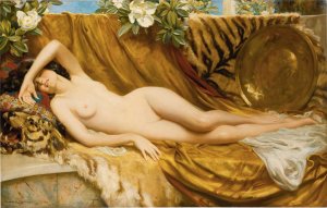 The Tiger Skin by Albert Henry Collings Oil Painting