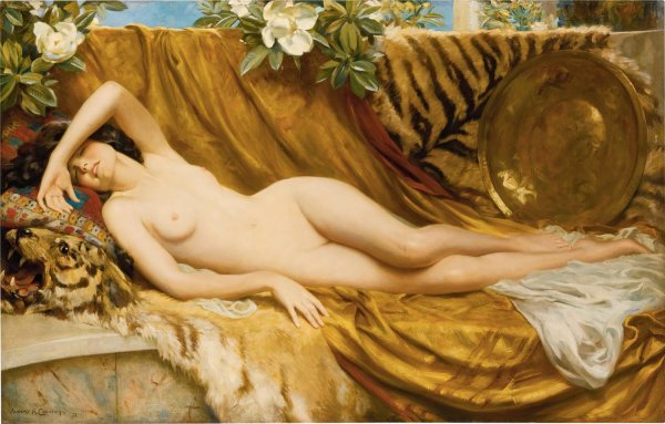Main Product Photo of The Tiger Skin  Painting by Albert Henry Collings