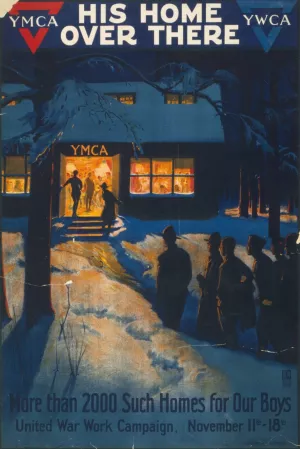 His home over there-More than 2000 such homes for our boys United War Work Campaign, November 11th - 18th by Albert Herter Oil Painting