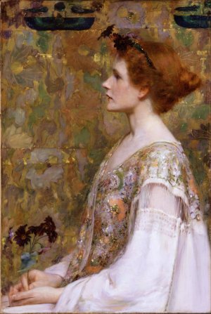 Woman with Red Hair by Albert Herter Oil Painting
