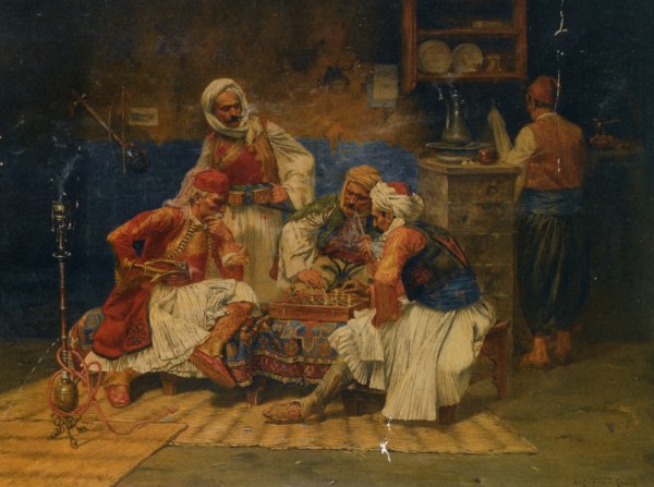 Main Product Photo of Chess Player Painting by Albert Joseph Franke
