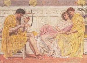 A Musician by Albert Joseph Moore Oil Painting