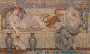 Beads by Albert Joseph Moore Oil Painting